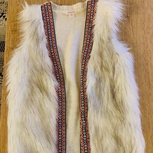 Knit/Fur White Vest